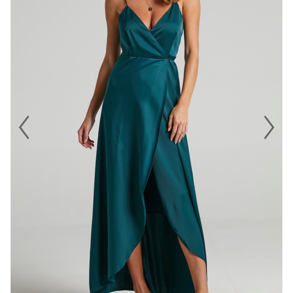 Showpo emerald satin dress